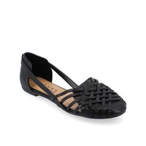 NWB Women’s Journee Collection Ekko Flat Black Faux Leather US 6.5 MSRP $114